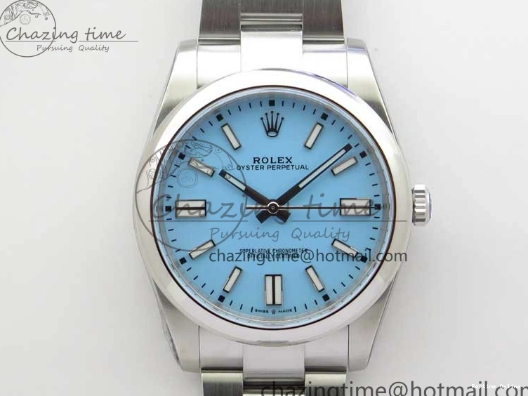 0504 Classic Oyster Perpetual 41mm 124300 ROF 1:1 Best Edition 904L Steel Tiffany Blue Dial on SS Bracelet A 2670